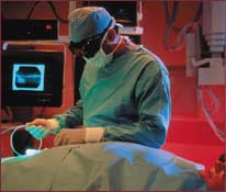 Educational photo of an electrophysiology laboratory setting